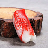 Cicada Red Jade Pendant Chinese Necklace Hand-Carved Natural Charm Jewellery