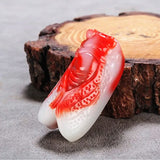 Cicada Red Jade Pendant Chinese Necklace Hand-Carved Natural Charm Jewellery