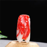 Cicada Red Jade Pendant Chinese Necklace Hand-Carved Natural Charm Jewellery