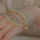Purple Crystal Zircon Agate Bracelet Double Layer