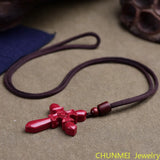 Cinnabar Charms Christ Jesus Pendant Purple Sand Jewelry