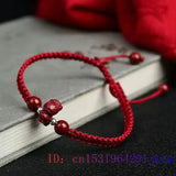 Cinnabar Chinese Zodiac Beaded Bracelet Man Charm Real Jewelry