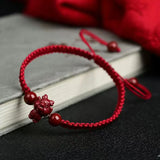 Cinnabar Chinese Zodiac Beaded Bracelet Man Charm Real Jewelry