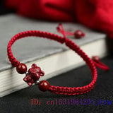 Cinnabar Chinese Zodiac Beaded Bracelet Man Charm Real Jewelry