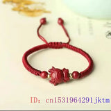 Cinnabar Chinese Zodiac Beaded Bracelet Vintage Charm Amulet Stone Jewelry