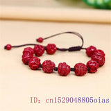 Cinnabar Zodiac Bracelet for Women Vintage Bangle Gift Charms Beaded Jewelry