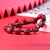 Cinnabar Chinese Zodiac Bracelet Natural Beaded Jewelry Charms Talisman
