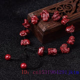 Cinnabar Chinese Zodiac Bracelet Natural Beaded Jewelry Charms Talisman