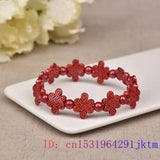 Cinnabar Chinese Knot Bracelet Amulet Natural Jadeite Charm Gemstone