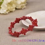 Cinnabar Chinese Knot Bracelet Amulet Natural Jadeite Charm Gemstone