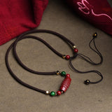 Cinnabar DZI Beads Necklace Pendant Tibetan Jewelry Lucky Talisman