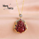 Cinnabar 925 Silver Roses Cheongsam Pendant Amulet