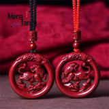Cinnabar Jade Carved Tiger Dragon Stone Pendant Fine Jewelry Amulets