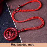 Cinnabar Jade Carved Tiger Dragon Stone Pendant Fine Jewelry Amulets