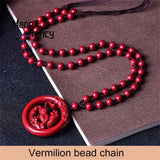 Cinnabar Jade Carved Tiger Dragon Stone Pendant Fine Jewelry Amulets