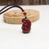 Cinnabar Necklace Pendant Talisman Amulet Little Rabbit Men Women Jewelry