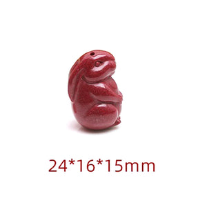 Cinnabar Necklace Pendant Talisman Amulet Little Rabbit Men Women Jewelry