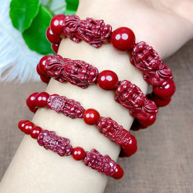 Cinnabar Natural Stone Bracelet Pendant Ring Turn Bracelet Beads