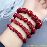 Cinnabar Natural Stone Bracelet Pendant Ring Turn Bracelet Beads