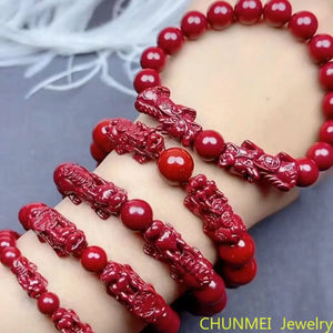 Cinnabar Natural Stone Bracelet Pendant Ring Turn Bracelet Beads