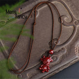 Cinnabar Purple Sand Chinese Zodiac Stone Pendant Jewelry