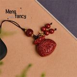 Cinnabar Purple Sand Lucky Bag Keychain Car Pendant Backpack Phone Chain