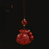 Cinnabar Purple Sand Lucky Bag Keychain Car Pendant Backpack Phone Chain