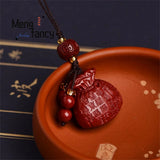 Cinnabar Purple Sand Lucky Bag Keychain Car Pendant Backpack Phone Chain