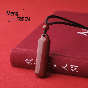 Cinnabar Purple Sand Stone Pendant Jewelry Amulet Men Women Necklace