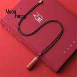 Cinnabar Purple Sand Stone Pendant Jewelry Amulet Men Women Necklace