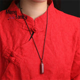Cinnabar Purple Sand Stone Pendant Jewelry Amulet Men Women Necklace
