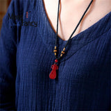 Purple Sand Pipa Guqin Stone Pendant Necklace