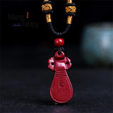 Purple Sand Pipa Guqin Stone Pendant Necklace