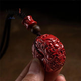 Cinnabar Purple Sand Pixiu Pendant Natural Jade Fine Jewelry Necklace