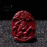 Cinnabar Purple Sand Zodiac Pendant Charms Natural Jade Fine Jewelry Necklace