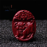 Cinnabar Purple Sand Zodiac Pendant Charms Natural Jade Fine Jewelry Necklace