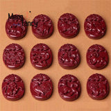 Cinnabar Purple Sand Zodiac Pendant Charms Natural Jade Fine Jewelry Necklace