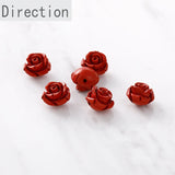 Cinnabar Red Rose Beads for DIY Earrings