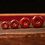 Cinnabar Safe Buckle Raw Ore Crystal Sand Particles Bread Pendant