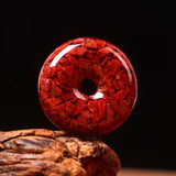 Cinnabar Safe Buckle Raw Ore Crystal Sand Particles Bread Pendant