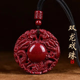 Cinnabar Dragon Pendant Lord Blessing Protection Amulet