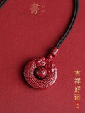 Cinnabar Dragon Pendant Lord Blessing Protection Amulet