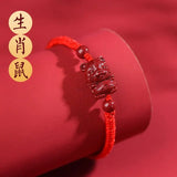 Cinnabar Zodiac Red Rope Bracelet Year of Birth Rabbit Men Women