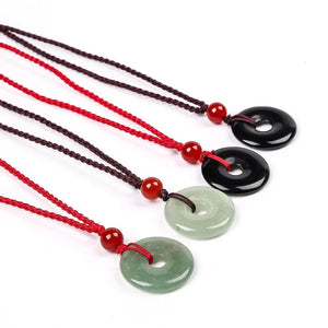 Circle Donut Safety Buckle Pendant Healing Crystals