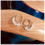 Double Pearl Hoop Earrings For Women Alloy Dangle Earrings Wedding