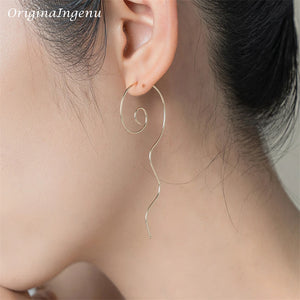 Circle Earrings 925 Silver Vintage Brincos Minimalist Jewelry For Women
