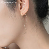 Circle Earrings 925 Silver Vintage Brincos Minimalist Jewelry For Women