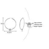 Stainless Steel Circle Hoop Earrings for Women, Knoted Round Minimalist Hoops