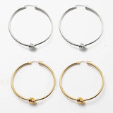 Stainless Steel Circle Hoop Earrings for Women, Knoted Round Minimalist Hoops