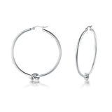 Stainless Steel Circle Hoop Earrings for Women, Knoted Round Minimalist Hoops
